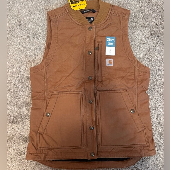 RUGGED FLEX® RELAXED FIT CANVAS INSULATED RIB COLLAR VEST - Picture 1 of 4